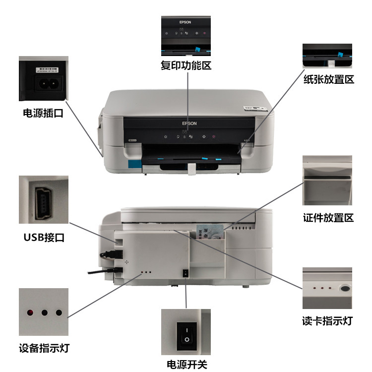 華思福身份證復印機 證件識別、打印、復印、掃描、不干膠標簽的多功能一體機
